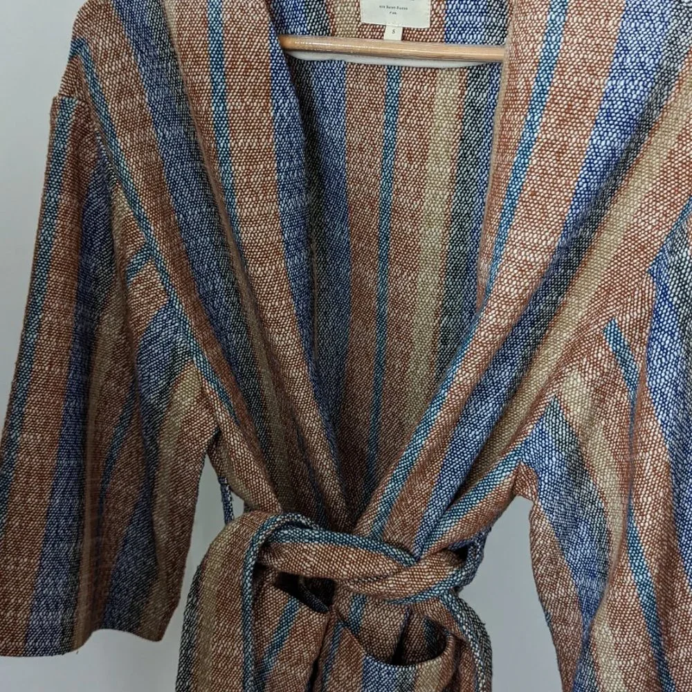 Sezane, Karena Jacket - Blue Brown Jacquard - Picture 10 of 11